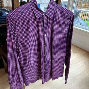 Mens Gingham Casual Button Down